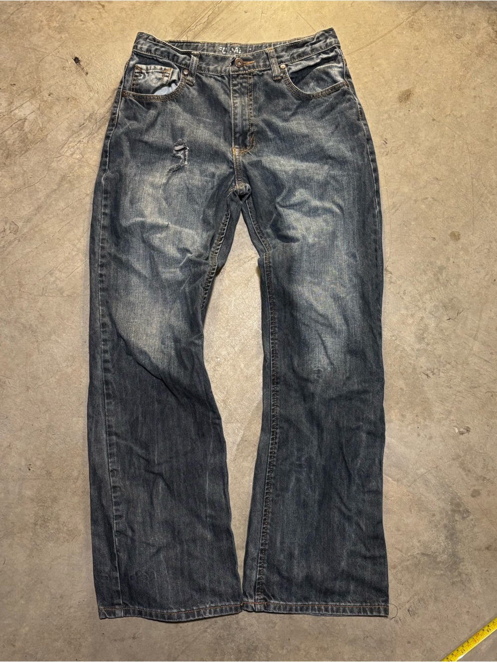 Y2K 2000s Baggy Bootcut Faded Black & Gray flypaper Jeans